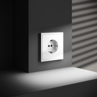 Розетка 1-м СП S70 16А с заземл. механизм бел. глянцевый Voltum VLS040101 ТехноИмпульс