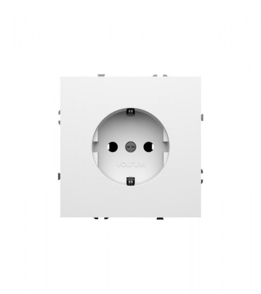 Розетка 1-м СП S70 16А с заземл. механизм бел. глянцевый Voltum VLS040101 ТехноИмпульс
