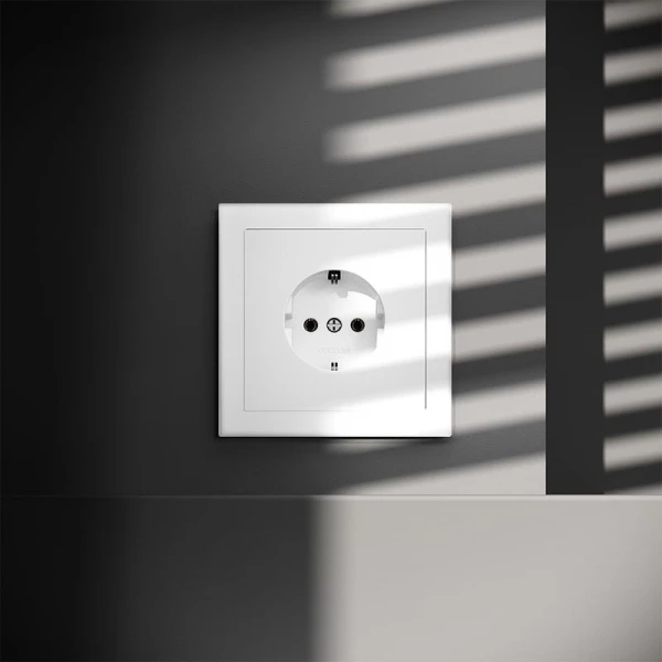 Розетка 1-м СП S70 16А с заземл. механизм бел. матов. Voltum VLS040102 ТехноИмпульс
