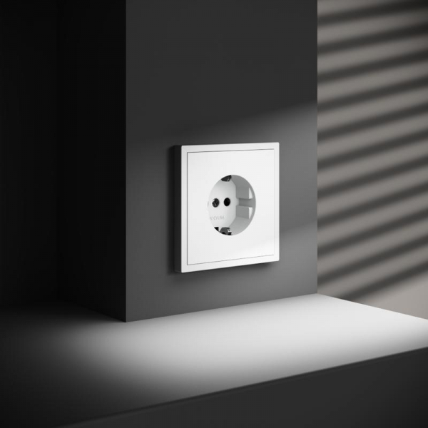 Розетка 1-м СП S70 16А с заземл. механизм бел. матов. Voltum VLS040102 ТехноИмпульс