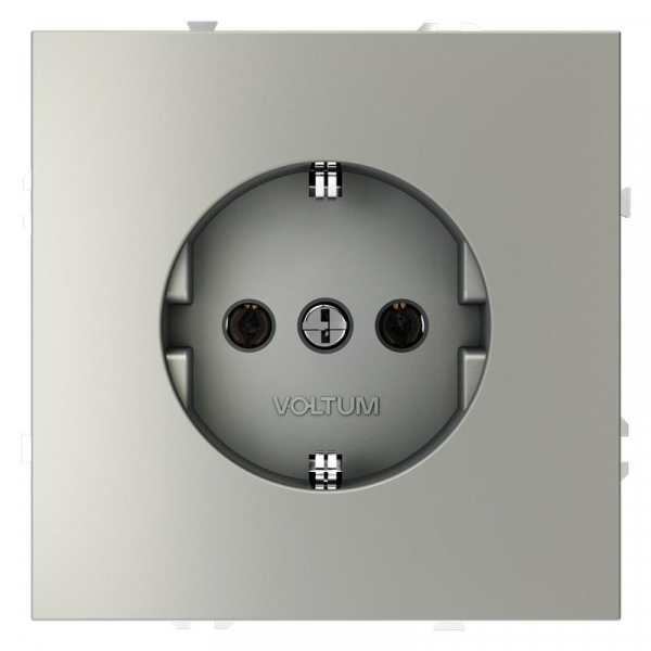 Розетка 1-м СП S70 16А с заземл. механизм сталь Voltum VLS040105 ТехноИмпульс