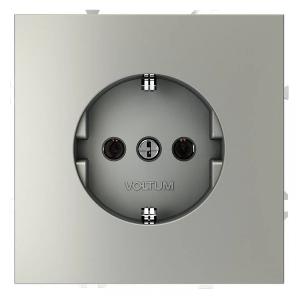 Розетка 1-м СП S70 16А с заземл. механизм сталь Voltum VLS040105 ТехноИмпульс