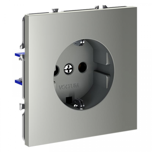 Розетка 1-м СП S70 16А с заземл. механизм сталь Voltum VLS040105 ТехноИмпульс