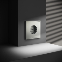 Розетка 1-м СП S70 16А с заземл. механизм сталь Voltum VLS040105 ТехноИмпульс