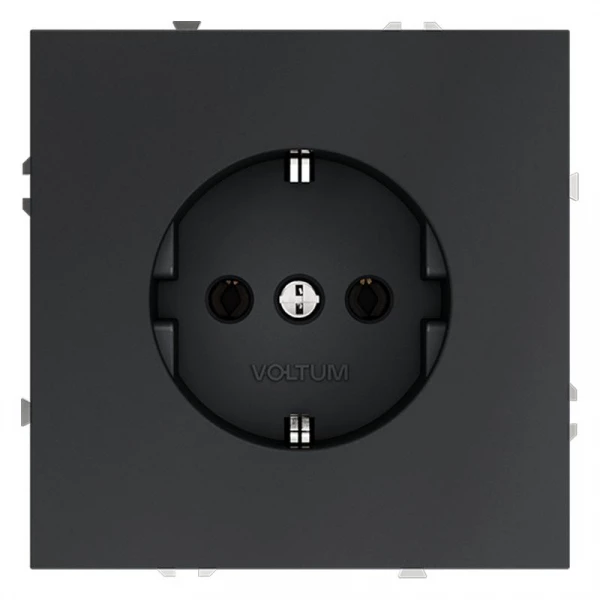 Розетка 1-м СП S70 16А с заземл. механизм графит Voltum VLS040107 ТехноИмпульс
