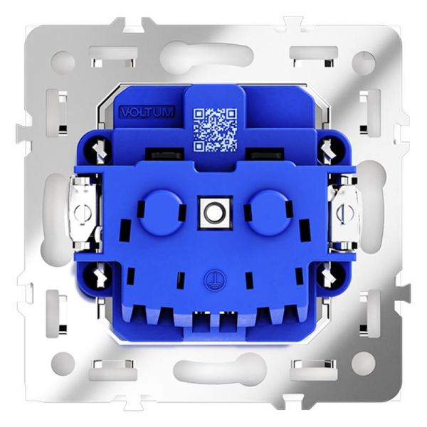 Розетка 1-м СП S70 16А с заземл. защ. шторки механизм бел. глянцевый Voltum VLS040201 ТехноИмпульс