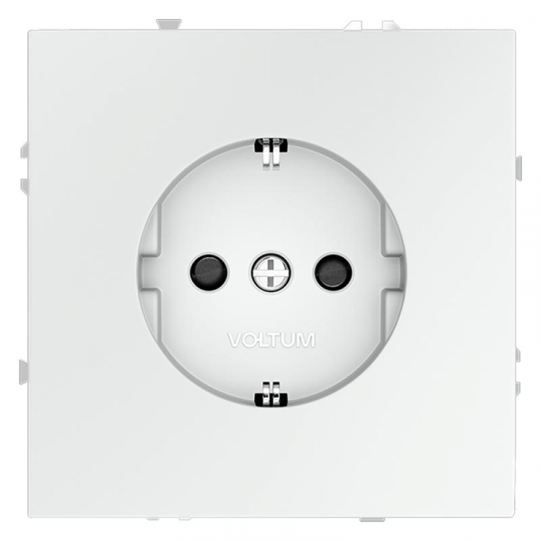 Розетка 1-м СП S70 16А с заземл. защ. шторки механизм бел. матов. Voltum VLS040202 ТехноИмпульс