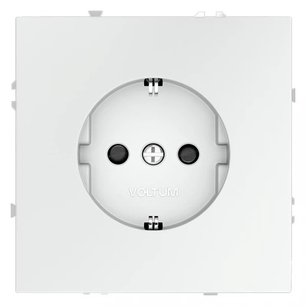 Розетка 1-м СП S70 16А с заземл. защ. шторки механизм бел. матов. Voltum VLS040202 ТехноИмпульс