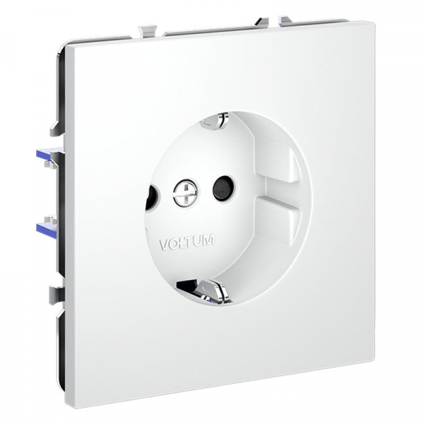 Розетка 1-м СП S70 16А с заземл. защ. шторки механизм бел. матов. Voltum VLS040202 ТехноИмпульс