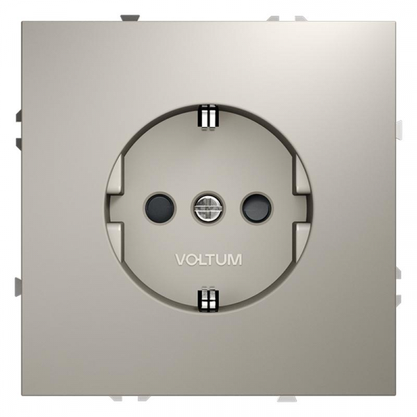 Розетка 1-м СП S70 16А с заземл. защ. шторки механизм кашемир Voltum VLS040203 ТехноИмпульс