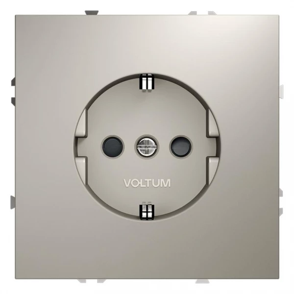 Розетка 1-м СП S70 16А с заземл. защ. шторки механизм кашемир Voltum VLS040203 ТехноИмпульс