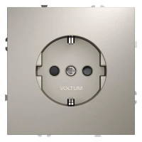 Розетка 1-м СП S70 16А с заземл. защ. шторки механизм кашемир Voltum VLS040203 ТехноИмпульс