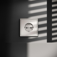 Розетка 1-м СП S70 16А с заземл. защ. шторки механизм кашемир Voltum VLS040203 ТехноИмпульс