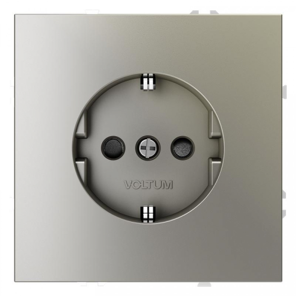 Розетка 1-м СП S70 16А с заземл. защ. шторки механизм шелк Voltum VLS040204 ТехноИмпульс