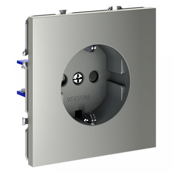 Розетка 1-м СП S70 16А с заземл. защ. шторки механизм сталь Voltum VLS040205 ТехноИмпульс
