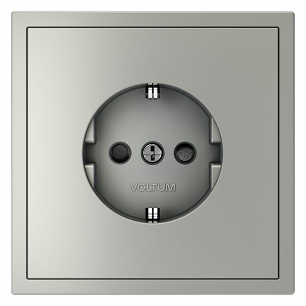 Розетка 1-м СП S70 16А с заземл. защ. шторки механизм сталь Voltum VLS040205 ТехноИмпульс