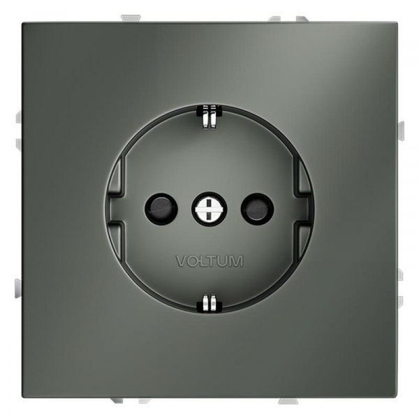 Розетка 1-м СП S70 16А с заземл. защ. шторки механизм титан Voltum VLS040206 ТехноИмпульс