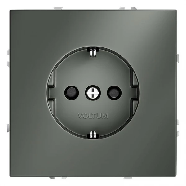 Розетка 1-м СП S70 16А с заземл. защ. шторки механизм титан Voltum VLS040206 ТехноИмпульс