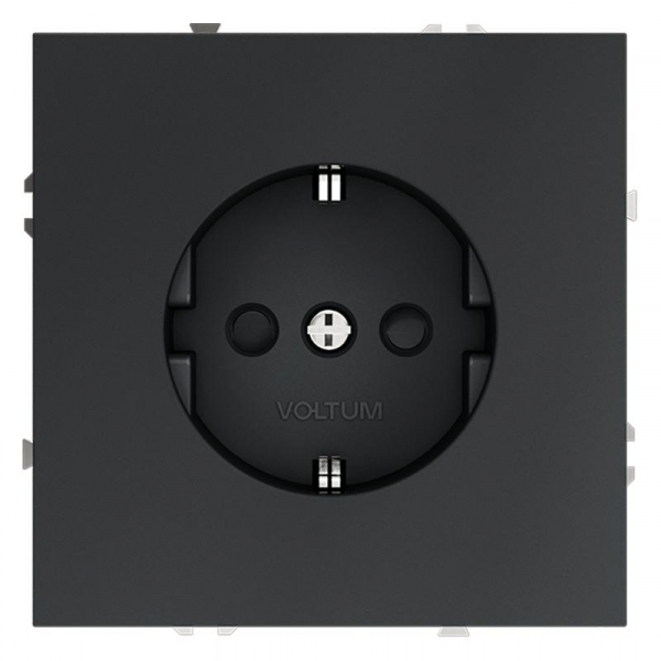 Розетка 1-м СП S70 16А с заземл. защ. шторки механизм графит Voltum VLS040207 ТехноИмпульс