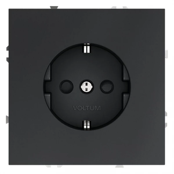 Розетка 1-м СП S70 16А с заземл. защ. шторки механизм графит Voltum VLS040207 ТехноИмпульс