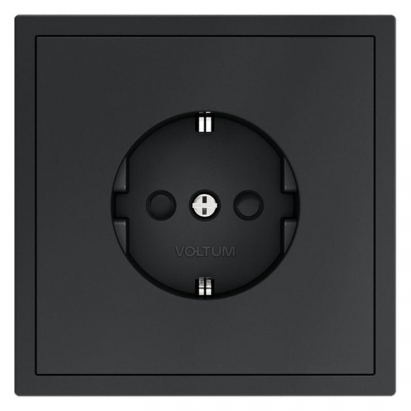 Розетка 1-м СП S70 16А с заземл. защ. шторки механизм графит Voltum VLS040207 ТехноИмпульс