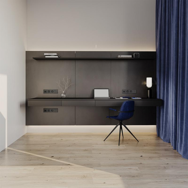 Розетка 1-м СП S70 16А с заземл. защ. шторки механизм графит Voltum VLS040207 ТехноИмпульс