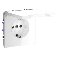 Розетка 1-м СП S70 16А с заземл. защ. шторки + крышка механизм бел. глянцевый Voltum VLS040301 ТехноИмпульс