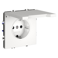 Розетка 1-м СП S70 16А с заземл. защ. шторки + крышка механизм бел. матов. Voltum VLS040302 ТехноИмпульс