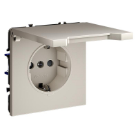 Розетка 1-м СП S70 16А с заземл. защ. шторки + крышка механизм кашемир Voltum VLS040303 ТехноИмпульс