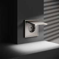 Розетка 1-м СП S70 16А с заземл. защ. шторки + крышка механизм кашемир Voltum VLS040303 ТехноИмпульс