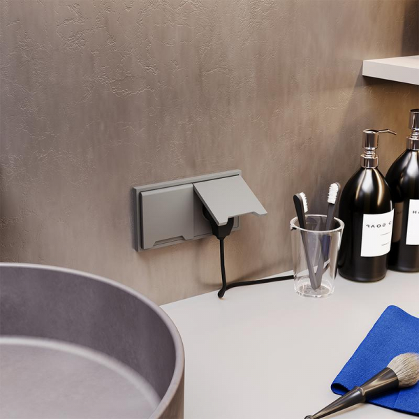 Розетка 1-м СП S70 16А с заземл. защ. шторки + крышка механизм кашемир Voltum VLS040303 ТехноИмпульс