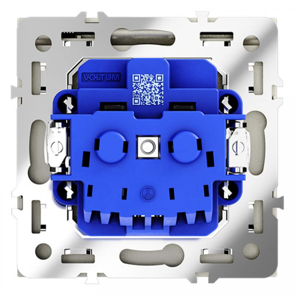 Розетка 1-м СП S70 16А с заземл. защ. шторки + крышка механизм сталь Voltum VLS040305 ТехноИмпульс