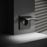 Розетка 1-м СП S70 16А с заземл. защ. шторки + крышка механизм титан Voltum VLS040306 ТехноИмпульс