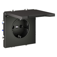 Розетка 1-м СП S70 16А с заземл. защ. шторки + крышка механизм титан Voltum VLS040306 ТехноИмпульс