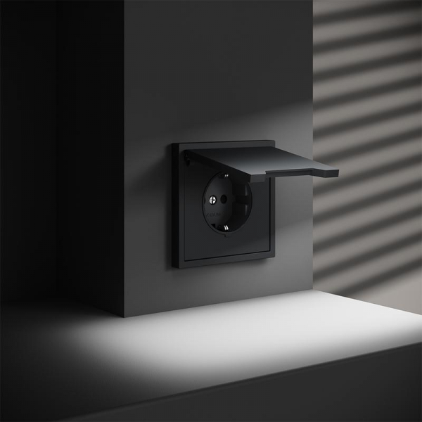 Розетка 1-м СП S70 16А с заземл. защ. шторки + крышка механизм графит Voltum VLS040307 ТехноИмпульс