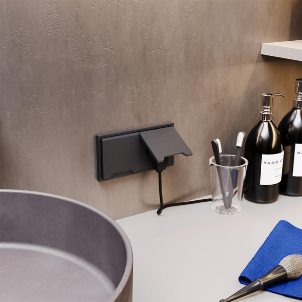 Розетка 1-м СП S70 16А с заземл. защ. шторки + крышка механизм графит Voltum VLS040307 ТехноИмпульс