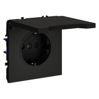 Розетка 1-м СП S70 16А с заземл. защ. шторки + крышка механизм черн. матов. Voltum VLS040308 ТехноИмпульс