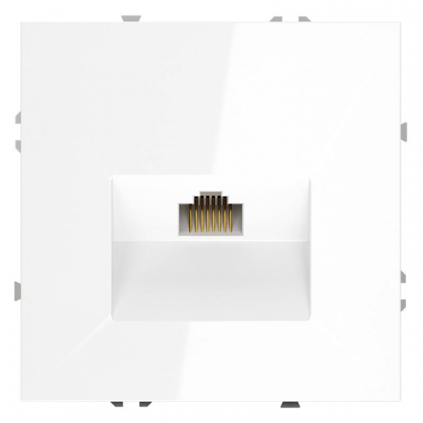 Розетка компьютерная 1-м СП S70 RJ45 кат.6 механизм бел. глянцевый Voltum VLS060101 ТехноИмпульс