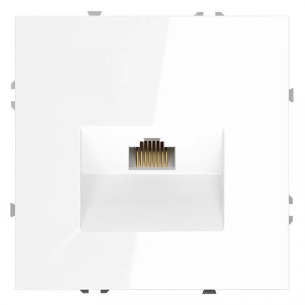 Розетка компьютерная 1-м СП S70 RJ45 кат.6 механизм бел. глянцевый Voltum VLS060101 ТехноИмпульс