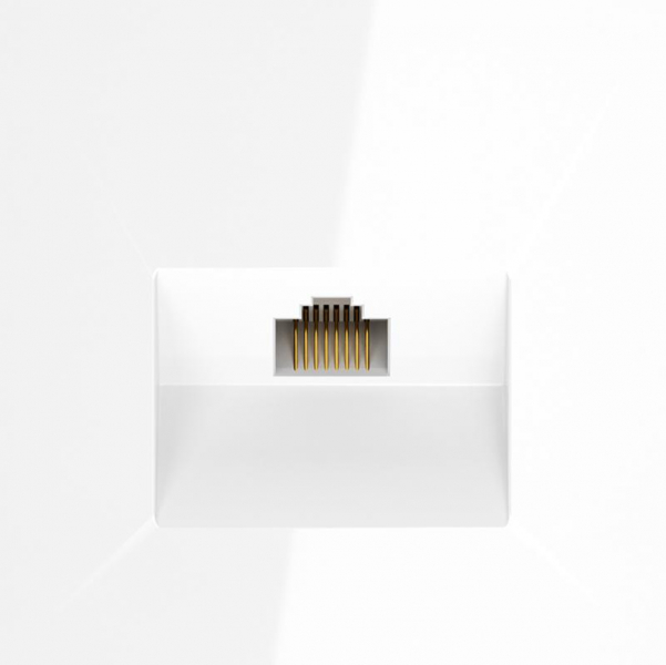 Розетка компьютерная 1-м СП S70 RJ45 кат.6 механизм бел. глянцевый Voltum VLS060101 ТехноИмпульс