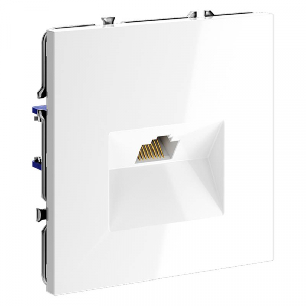 Розетка компьютерная 1-м СП S70 RJ45 кат.6 механизм бел. глянцевый Voltum VLS060101 ТехноИмпульс