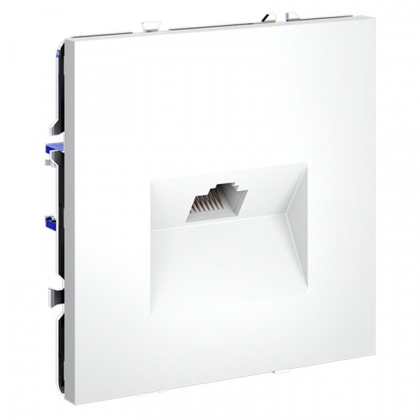 Розетка компьютерная 1-м СП S70 RJ45 кат.6 механизм бел. матов. Voltum VLS060102 ТехноИмпульс