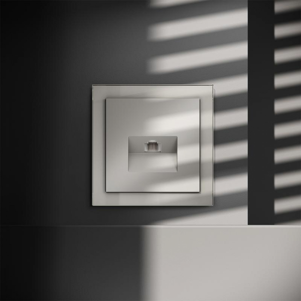 Розетка компьютерная 1-м СП S70 RJ45 кат.6 механизм кашемир Voltum VLS060103 ТехноИмпульс