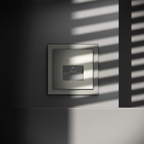 Розетка компьютерная 1-м СП S70 RJ45 кат.6 механизм сталь Voltum VLS060105 ТехноИмпульс