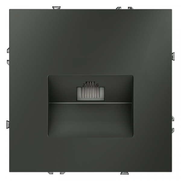 Розетка компьютерная 1-м СП S70 RJ45 кат.6 механизм титан Voltum VLS060106 ТехноИмпульс