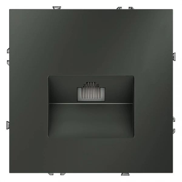 Розетка компьютерная 1-м СП S70 RJ45 кат.6 механизм титан Voltum VLS060106 ТехноИмпульс