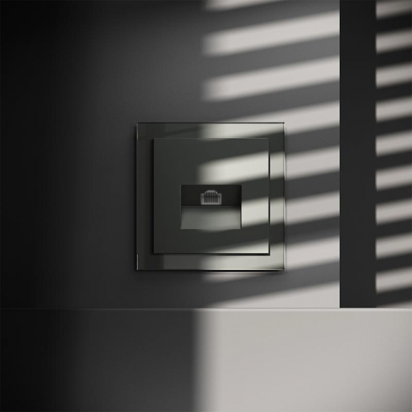 Розетка компьютерная 1-м СП S70 RJ45 кат.6 механизм титан Voltum VLS060106 ТехноИмпульс