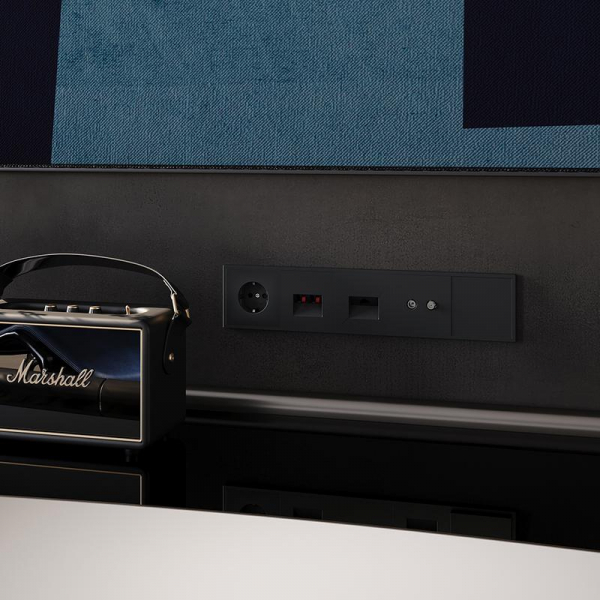 Розетка компьютерная 1-м СП S70 RJ45 кат.6 механизм черн. матов. Voltum VLS060108 ТехноИмпульс