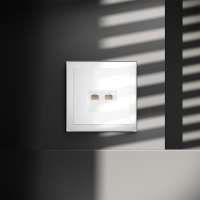 Розетка компьютерная 2-м СП S70 RJ45 + RJ45 кат.6 механизм бел. глянцевый Voltum VLS060201 ТехноИмпульс