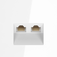 Розетка компьютерная 2-м СП S70 RJ45 + RJ45 кат.6 механизм бел. глянцевый Voltum VLS060201 ТехноИмпульс